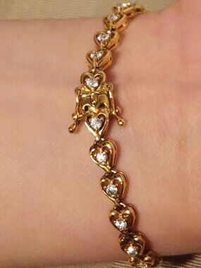 STERLING SILVER VERMEIL TENNIS BRACELET